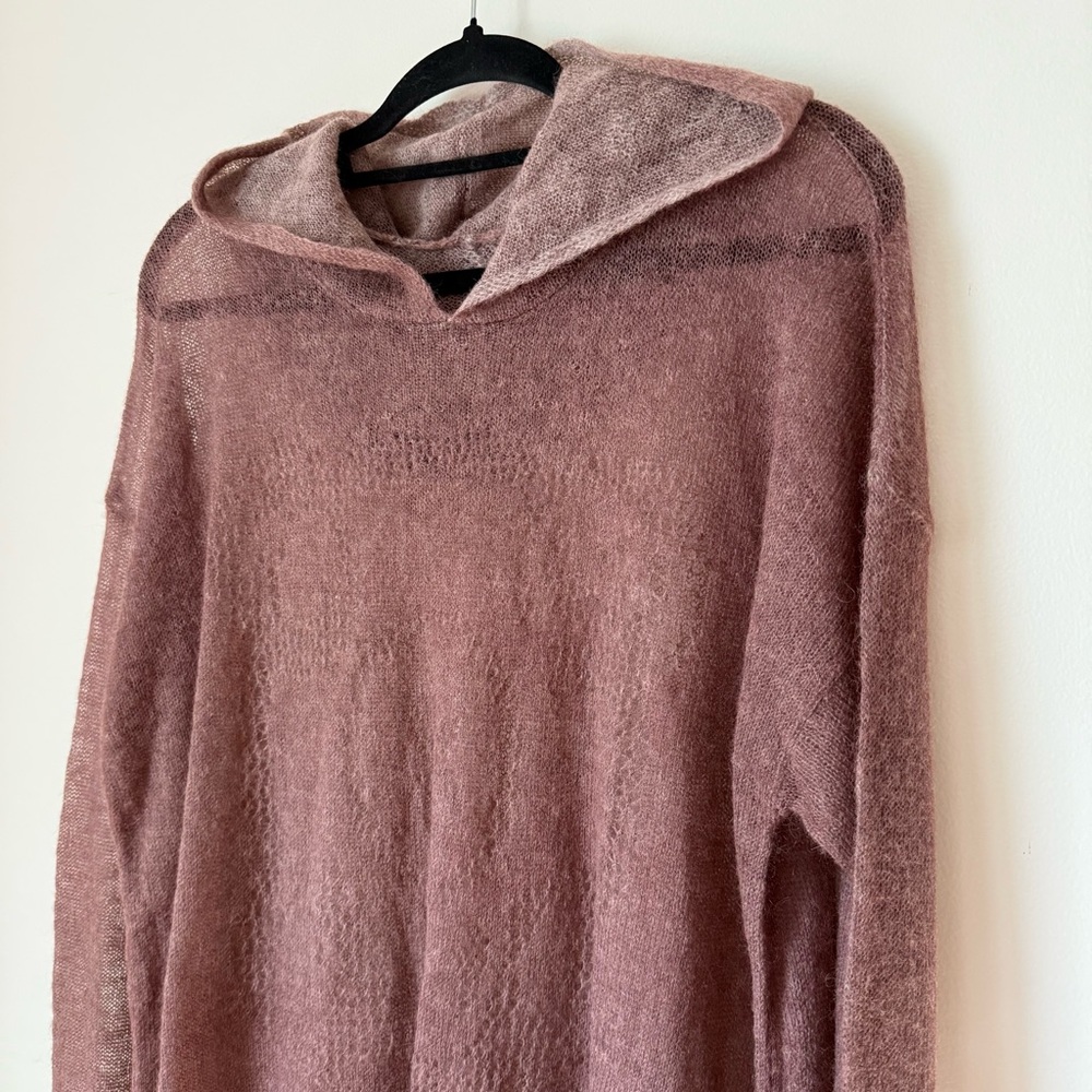Ranger Cartel Mohair Wool Lightweight Knit Brown Hoodie Sweater - Picture 2 of 14